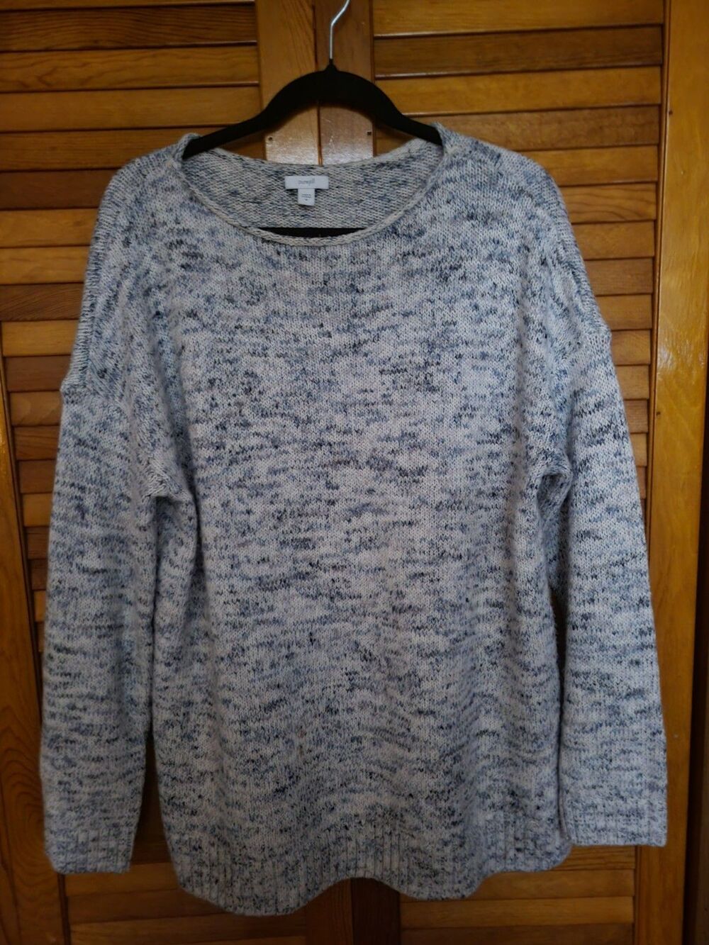 Pure Jill Blue & White Beachy Coastal Nautical Sweater Sz M